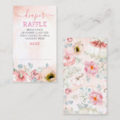 Blush Pink Pumpkin Fall Diaper Raffel Ticket Begleitkarte (Vorne/Hinten)