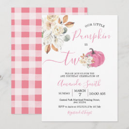 Blush Pink Pumpkin Fall Liebe ist zwei Geburtstage Einladung