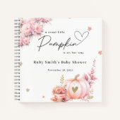 Blush Pink Pumpkin Floral Baby Showbook Notizblock (Vorderseite)