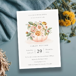 Blush Pink Pumpkin Floral Brautparty laden Dankeskarte