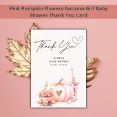 Blush Pink Pumpkin Floral Vielen Dank Dankeskarte