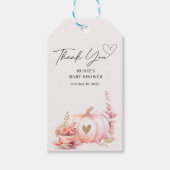 Blush Pink Pumpkin Floral Vielen Dank Geschenkanhänger (Vorderseite)