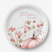 Blush Pink Pumpkin Herbst Ernte Baby Dusche Pappteller (Vorderseite)