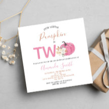 Blush Pink Pumpkin ist zwei Geburtstage Floral
