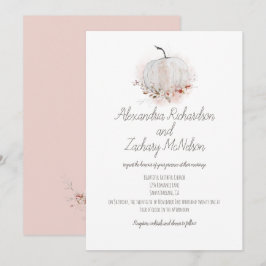 Blush Pink Pumpkin Rustikale Wasserfarbenhochzeit Einladung