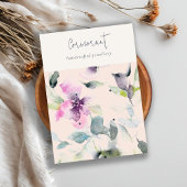 Blush Pink Purple Floral 2 Earring Stud Holder Visitenkarte