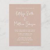 Blush Pink QR Code Alles in einer modernen schicke Einladungspostkarte (Vorderseite)