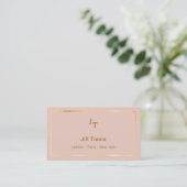 Blush pink QR code Business Card Visitenkarte (Stehend Vorderseite)