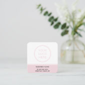 Blush Pink QR Code Logo Square Business Card Quadratische Visitenkarte (Stehend Vorderseite)