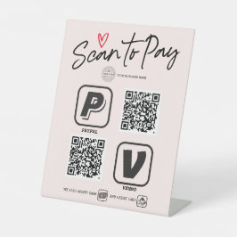 Blush Pink QR-Code scannen, um moderne Kalligrafie Sockelschild