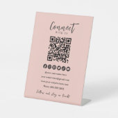Blush Pink QR Code Verbindung mit unseren Social M Sockelschild (Vorderseite)