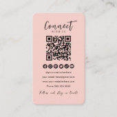 Blush Pink QR Code Verbindung mit unseren Social M Visitenkarte (Vorderseite)