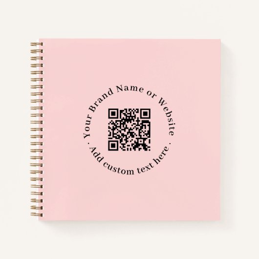 Blush Pink QR | Feminine Business Promo Design Notizblock (Vorderseite)