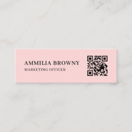 Blush Pink QR | Feminine Pastel Custom Contact  Mini Visitenkarte