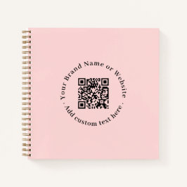 Blush Pink QR | Feminines Geschäftspromo-Design Notizblock