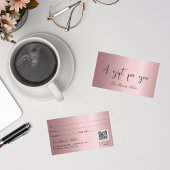 Blush pink qr Geschenkgutschein Visitenkarte