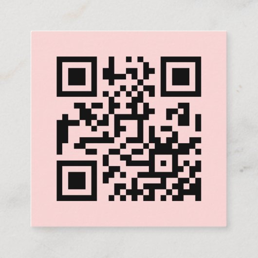 Blush Pink QR | Google Reviews Custom Feedback Quadratische Visitenkarte (Rückseite)