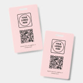 Blush Pink QR | Professionelles Business-Logo-Desi Ausweis (Vorder- & Rückseite)