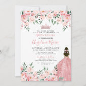 Blush Pink Quinceanera Einladung (Vorderseite)