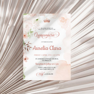 Blush Pink Quinceanera Einladung