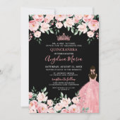 Blush Pink Quinceanera Invitation Einladung (Vorderseite)