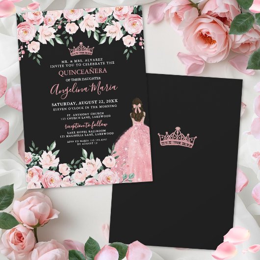 Blush Pink Quinceanera Invitation Einladung