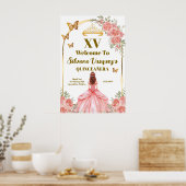 Blush Pink Quinceanera Welcome Template Poster (Küche)