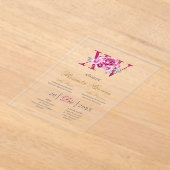 Blush pink quinceañera with pink rose acryleinladungen (Ablage )