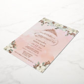 Blush Pink Quinceñera Blues Folieneinladung (Gedreht)