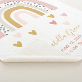 Blush Pink Rainbow Baby Script Geburtsstunde Sherpadecke (3/4)