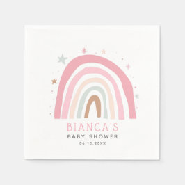 Blush Pink Rainbow Girl Baby Dusche Serviette