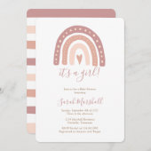 Blush Pink Rainbow Girl Es ist eine Girl Baby Dusc Einladung (Vorne/Hinten)
