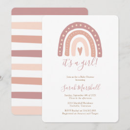 Blush Pink Rainbow Girl Es ist eine Girl Baby Dusc Einladung
