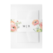 Blush Pink Ranunculus Floral Wedding Einladungsbanderole (Vorderseite Beispiel)