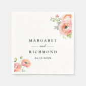 Blush Pink Ranunculus Floral Wedding Serviette (Vorderseite)