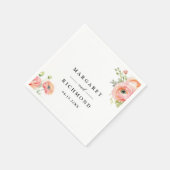 Blush Pink Ranunculus Floral Wedding Serviette (Ecke)
