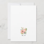 Blush Pink Ranunculus florale Hochzeit retten das  Einladung (Rückseite)