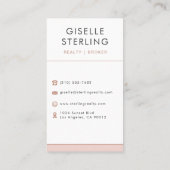 Blush Pink Real Estate Agent Broker Visitenkarte (Rückseite)