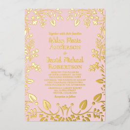 Blush Pink Real Gold Foil Folieneinladung