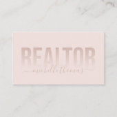 Blush Pink Realtor Real Anwesen Berufliches Foto Visitenkarte (Vorderseite)