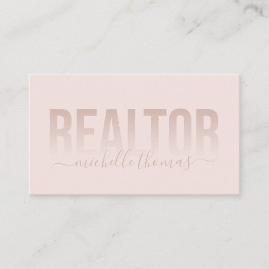 Blush Pink Realtor Real Anwesen Berufliches Foto Visitenkarte (Vorderseite)