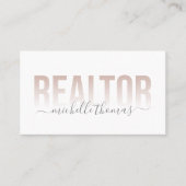 Blush Pink Realtor Real Anwesen Berufliches Foto Visitenkarte (Vorderseite)