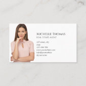 Blush Pink Realtor Real Anwesen Berufliches Foto Visitenkarte (Rückseite)