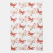 Blush Pink Red Butterflies   Geschirrtuch (Vertikal)