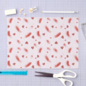 Blush Pink Red Glitter Heart Streaks Birthday Seidenpapier (Handwerk)