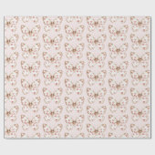 Blush Pink Red Hearfly Butterfly Geburtstag Geschenkpapier (Flach)