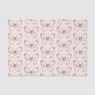 Blush Pink Red Hearfly Butterfly Geburtstag Seidenpapier