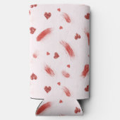 Blush Pink Red Hearts Glitzy Glitter Selters Dosenkühler (Rückseite)