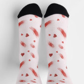 Blush Pink Red Hearts Socken (Oben)