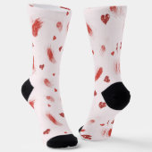 Blush Pink Red Hearts Socken (Gewinkelt)